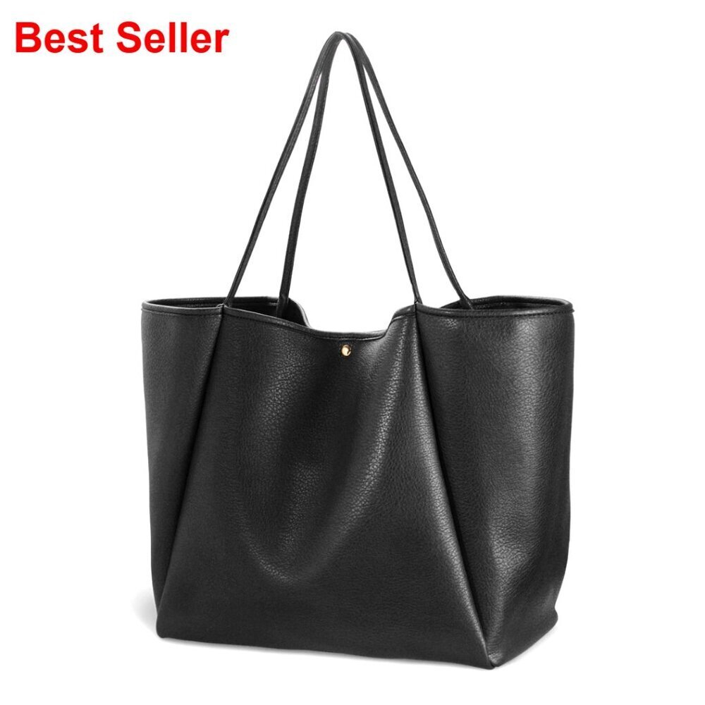 Oversized PU Leather Tote Weekender Bag Travel Purse Shopper Handbag